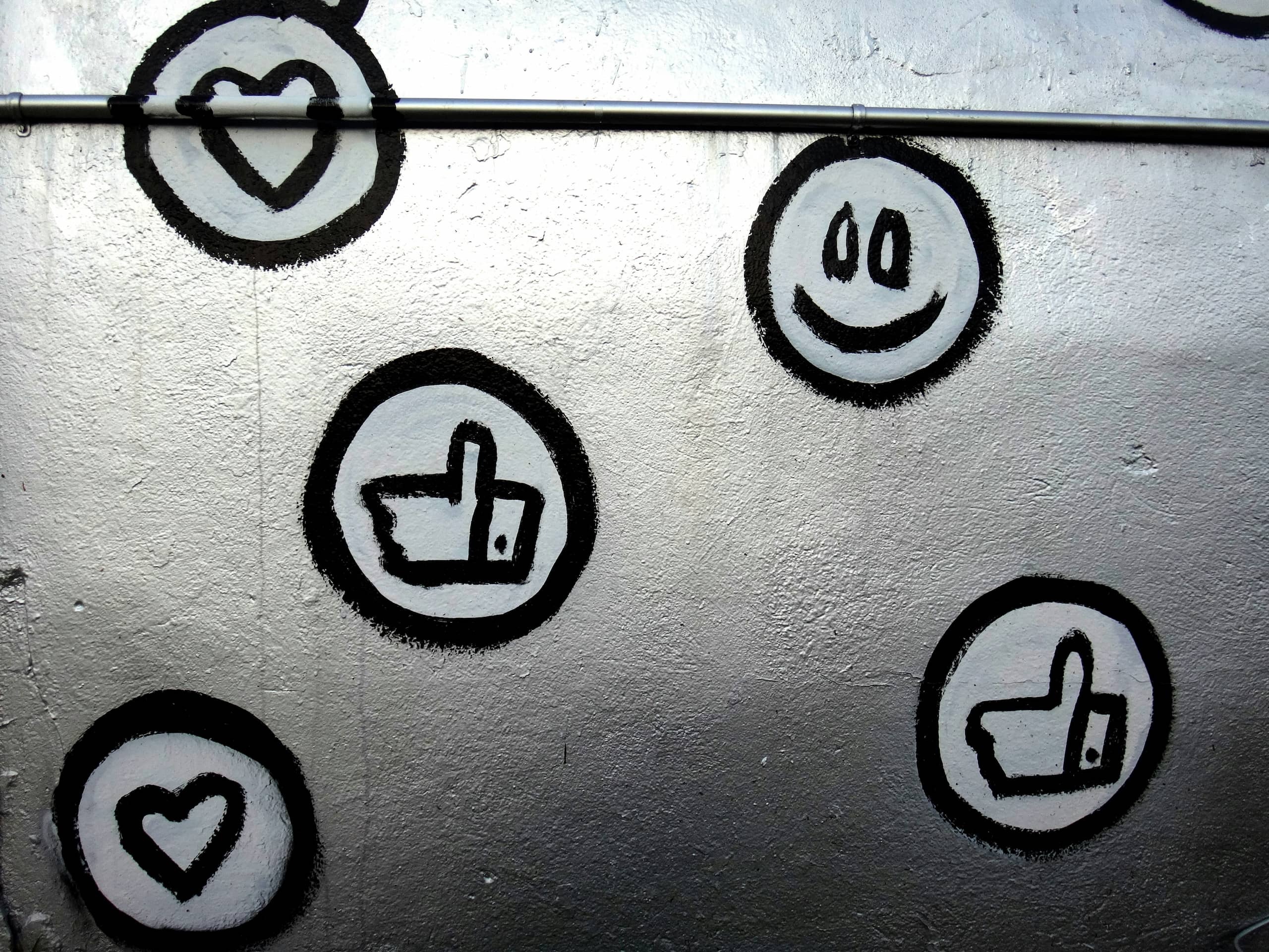 A bunch of hand made symbols from social media